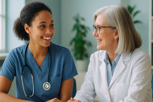 Nurse reviewing NMC revalidation checklist