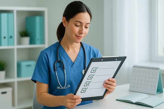 Nurse engaged in continuing professional development learning