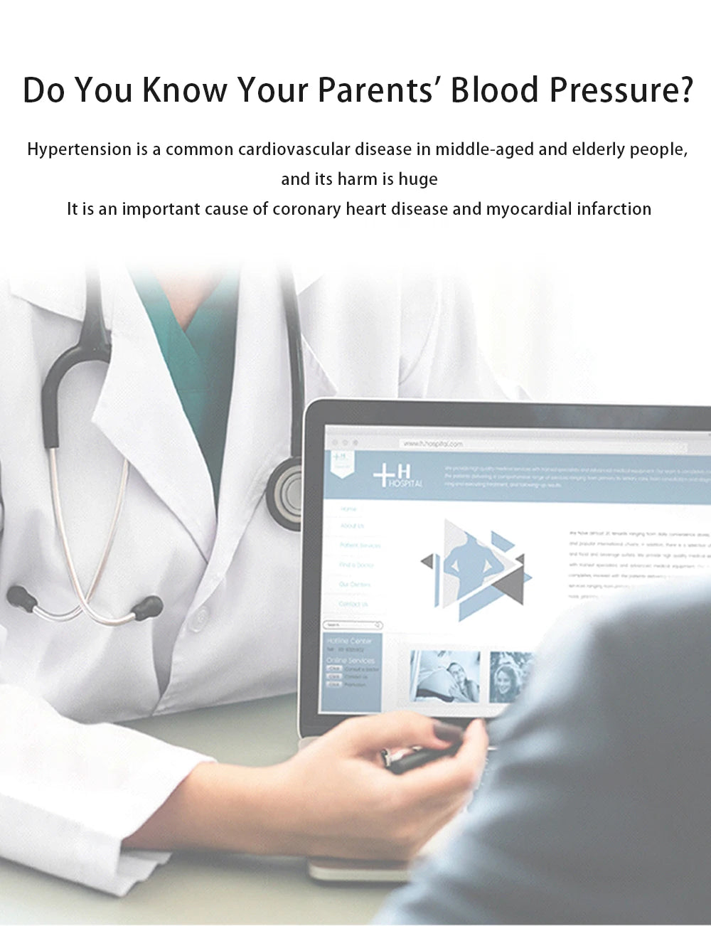 Aicare Digital Blood Pressure Monitor - Upper Arm with Large Cuff