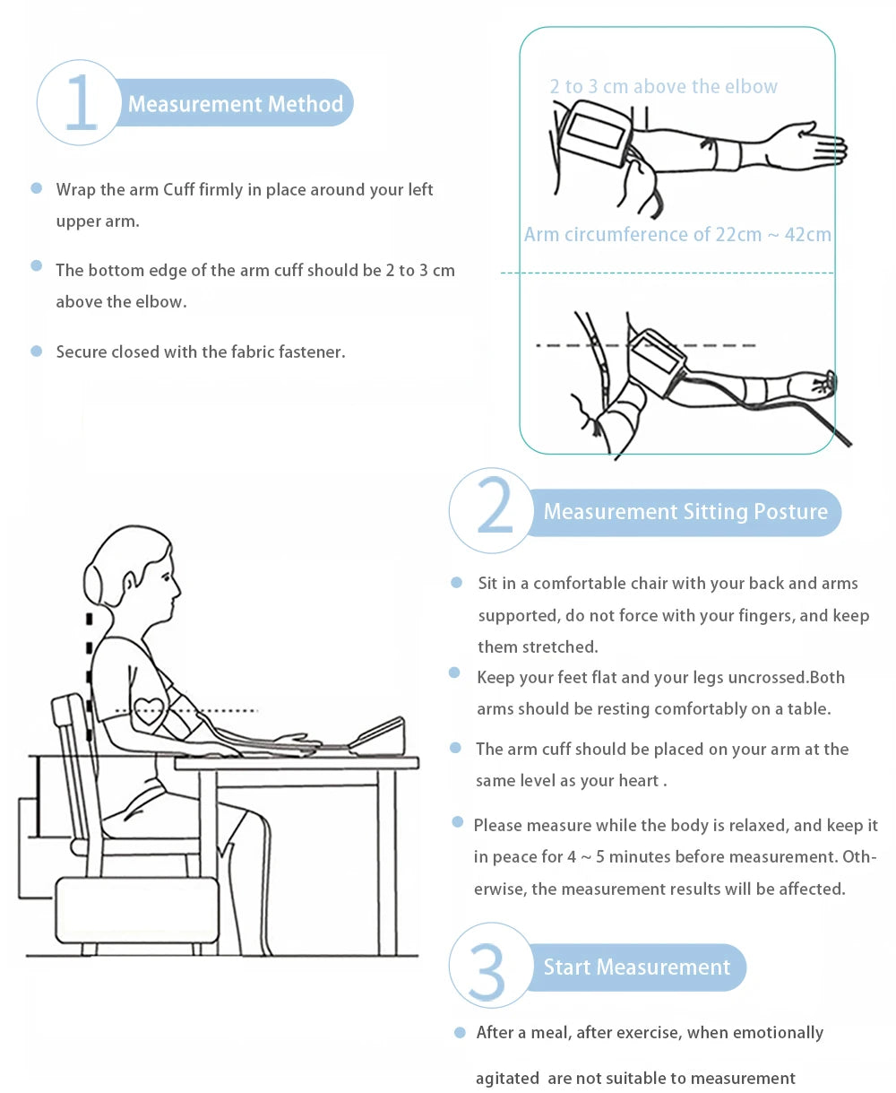 Aicare Digital Blood Pressure Monitor - Upper Arm with Large Cuff
