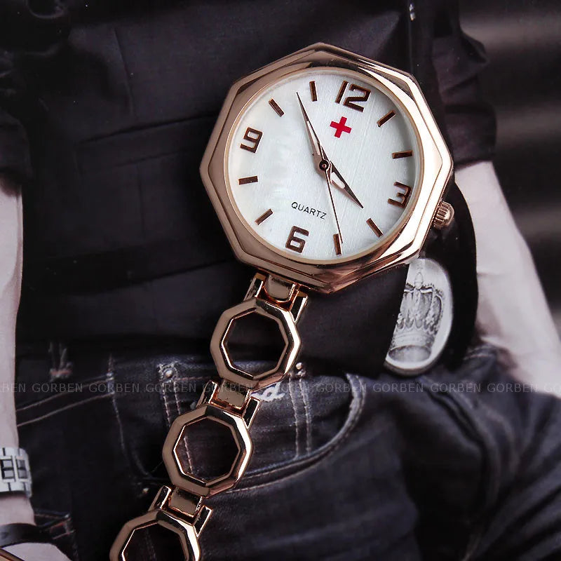 Paramedic Nurse Pocket Watch - Rose Gold Silver Fob Watch with Clip