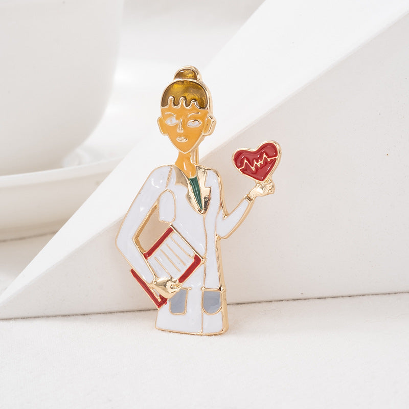 Enamel Nurse Brooch Pins - Medical Badge Gift for Nurses & Students