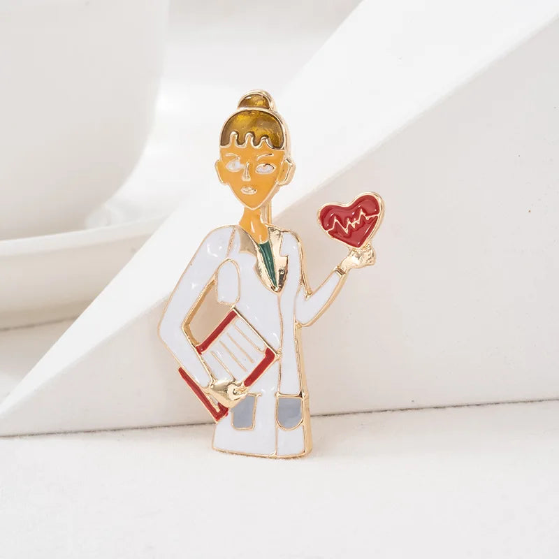 Enamel Nurse Brooch Pins - Medical Badge Gift for Nurses & Students