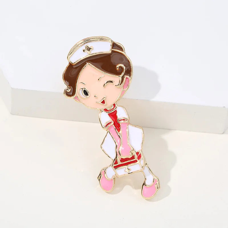 Enamel Nurse Brooch Pins - Medical Badge Gift for Nurses & Students