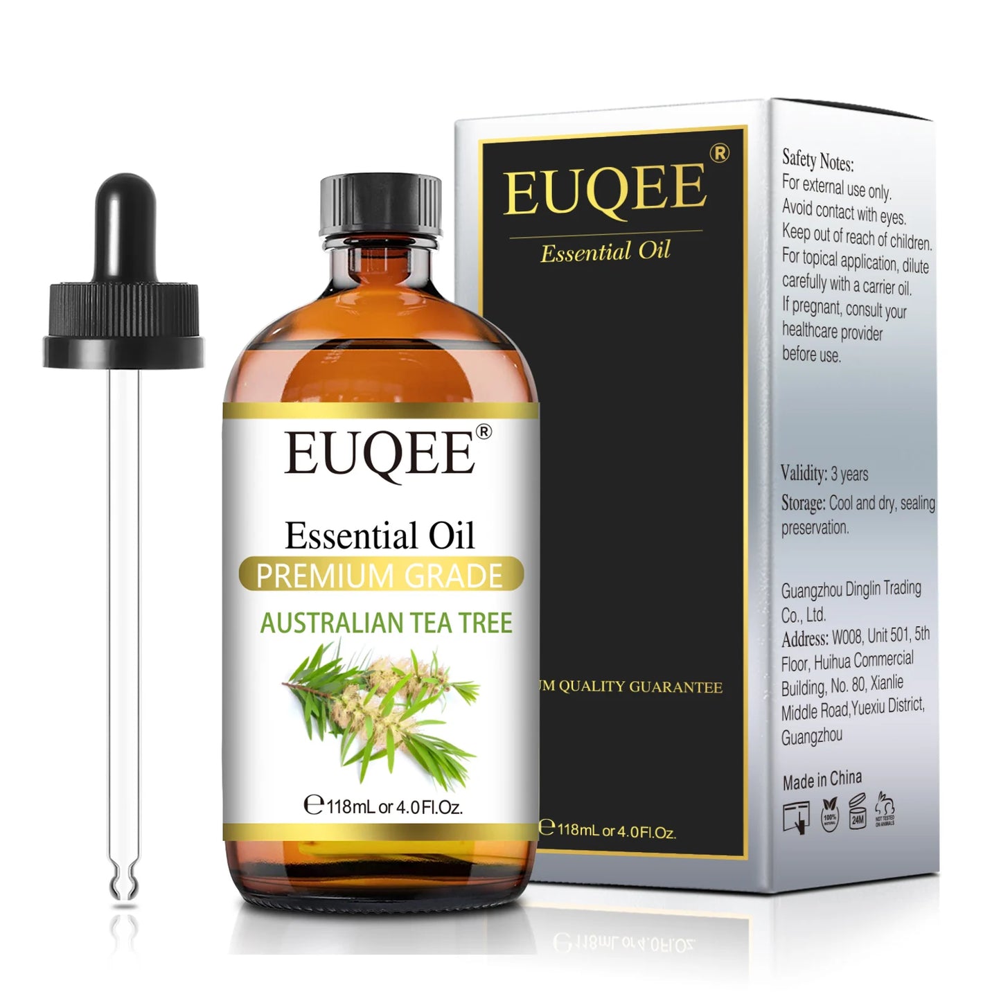 EUQEE Essential Oils 118ml - Aromatherapy for Diffuser, Candles & Soap Making