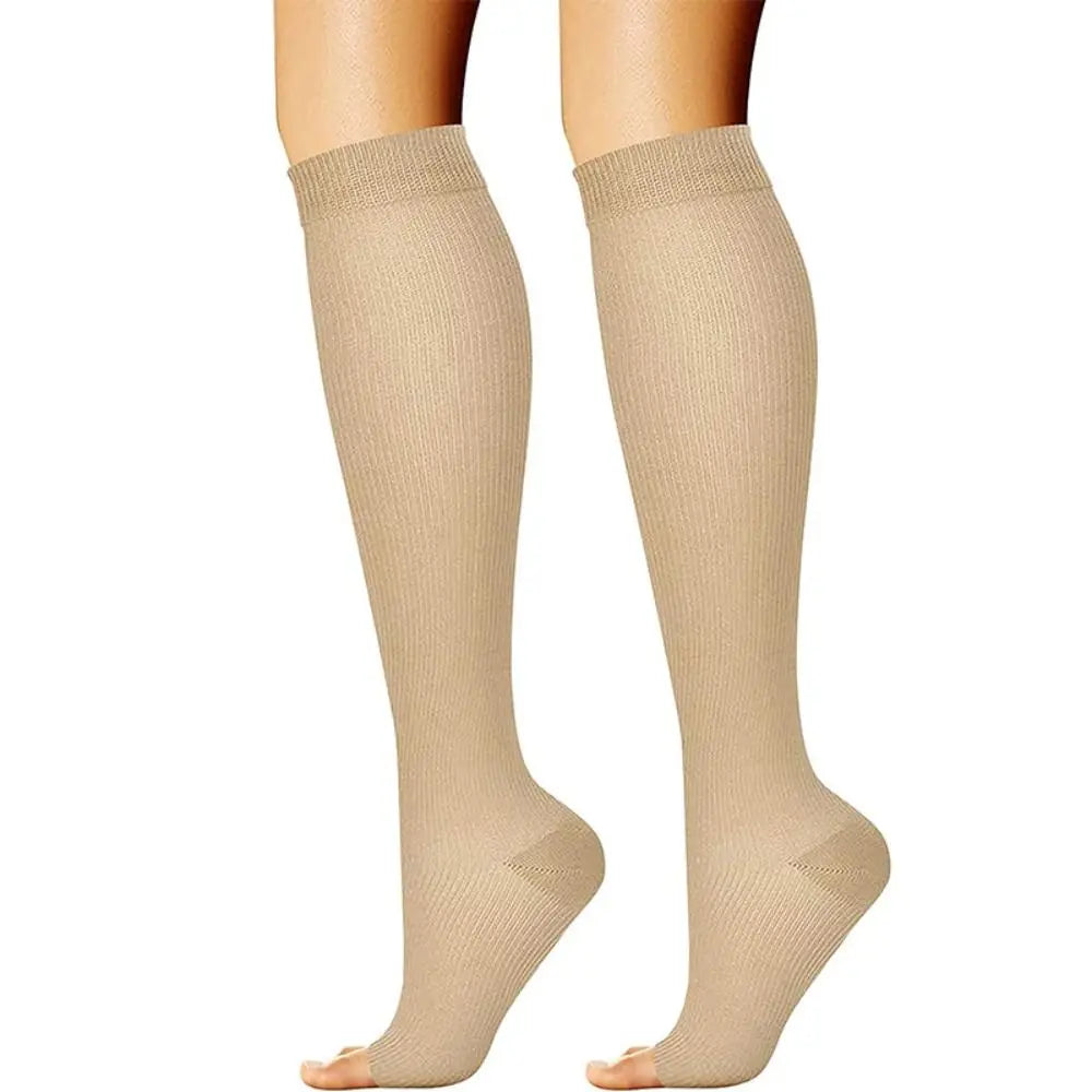 Medical Compression Socks - Knee High Open Toe for Men & Women
