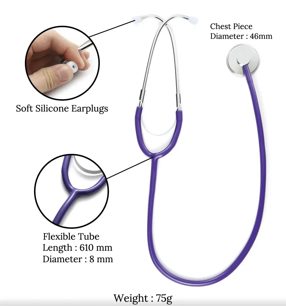 Portable Single Head Stethoscope - Professional Medical Device for Students & Nurses
