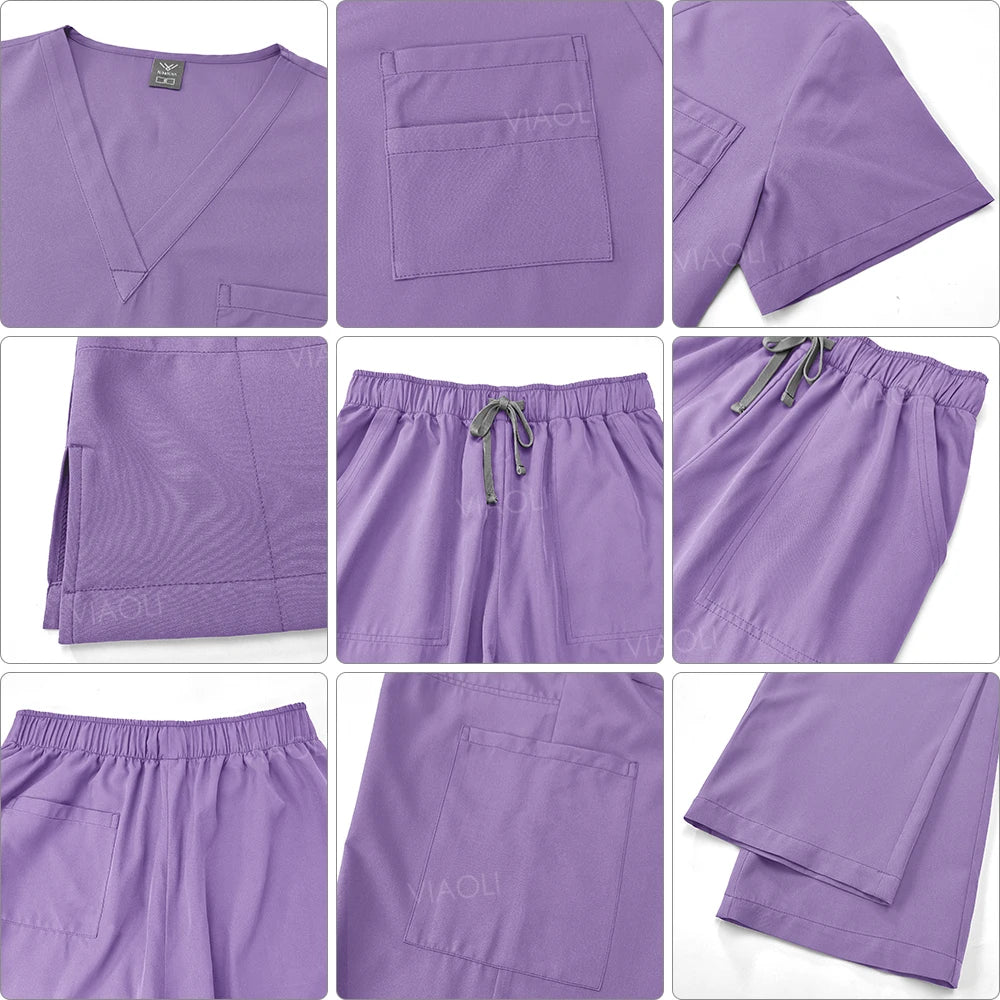 Women's Medical Lab Coat - Surgical Gown with Pockets for Healthcare Professionals