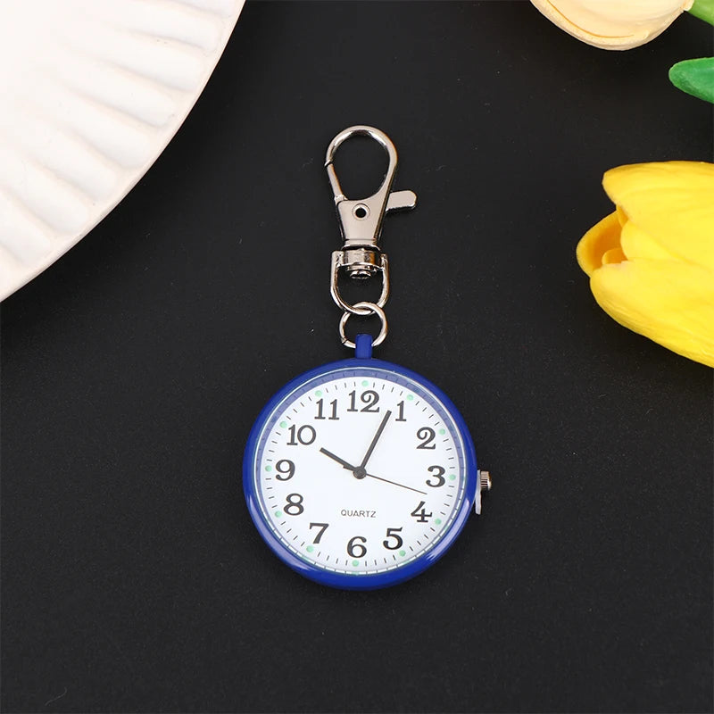 Vintage Nurse Pocket Watch - Keychain Fob Clock with Battery