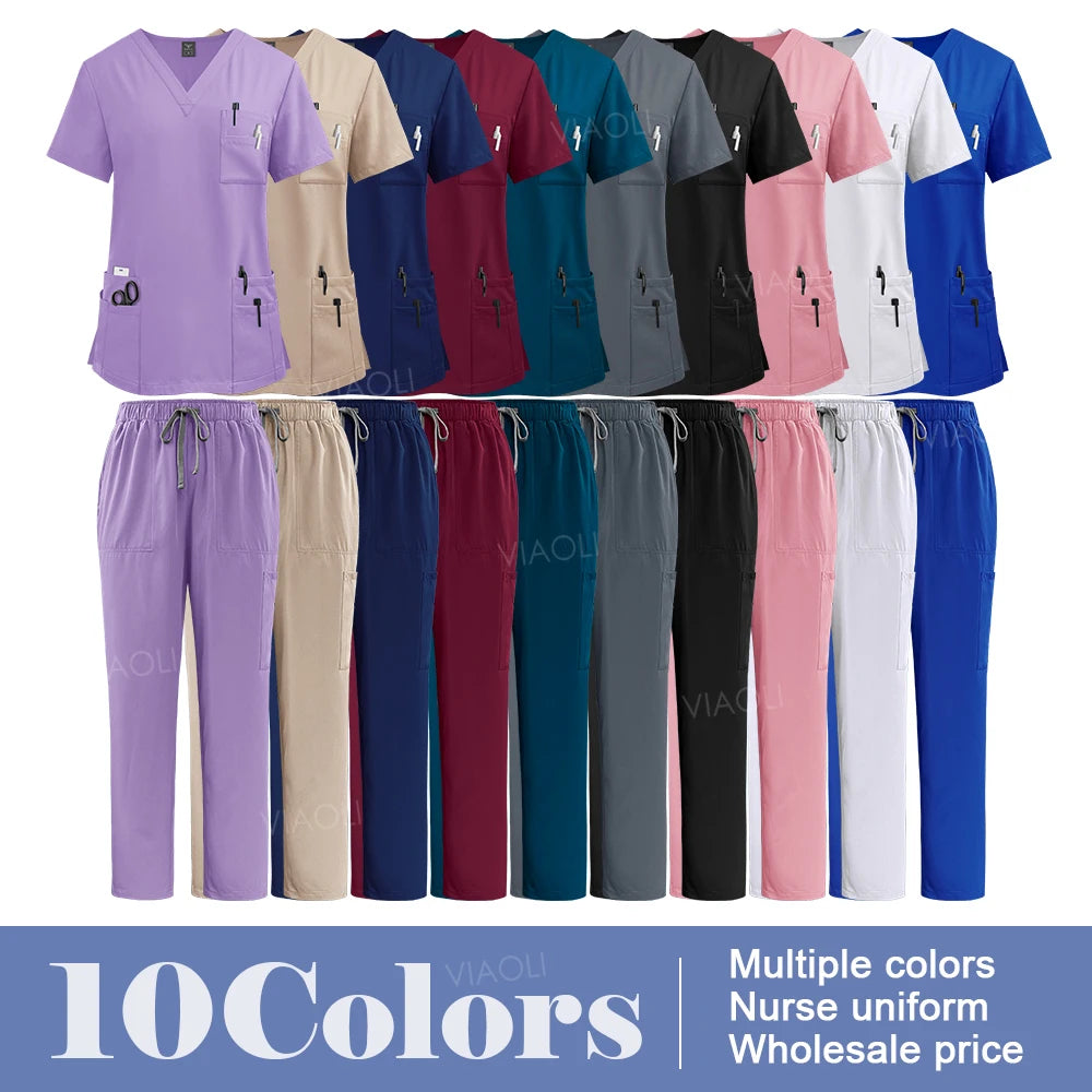Women's Medical Lab Coat - Surgical Gown with Pockets for Healthcare Professionals