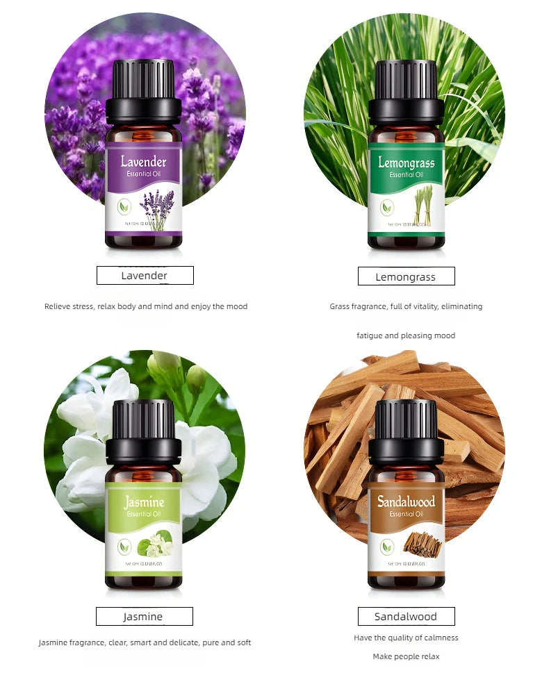 Essential Oils 10ml - 18 Scents for Aroma Diffuser & Humidifier