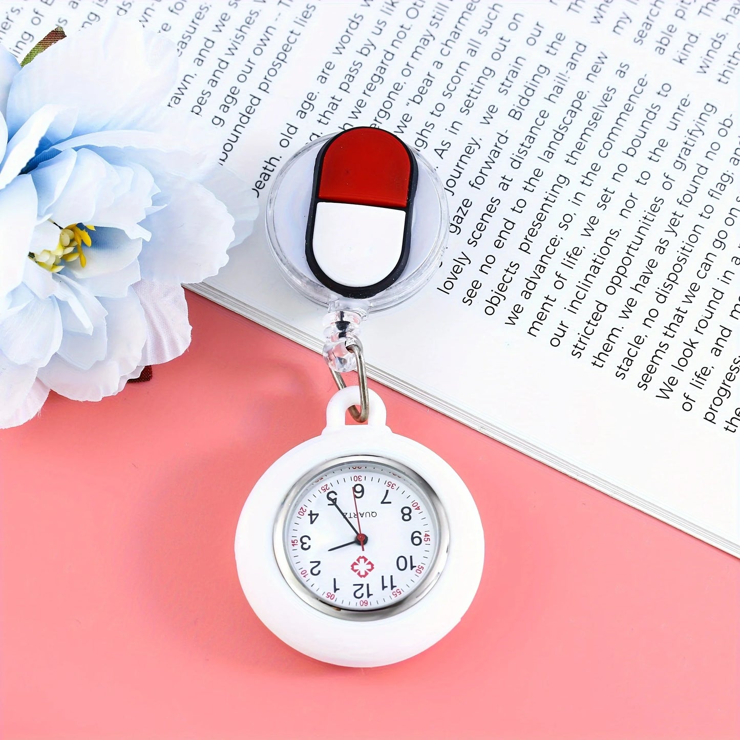 Cartoon Telescopic Nurse Watch - Cute Retractable Fob Watch for Students