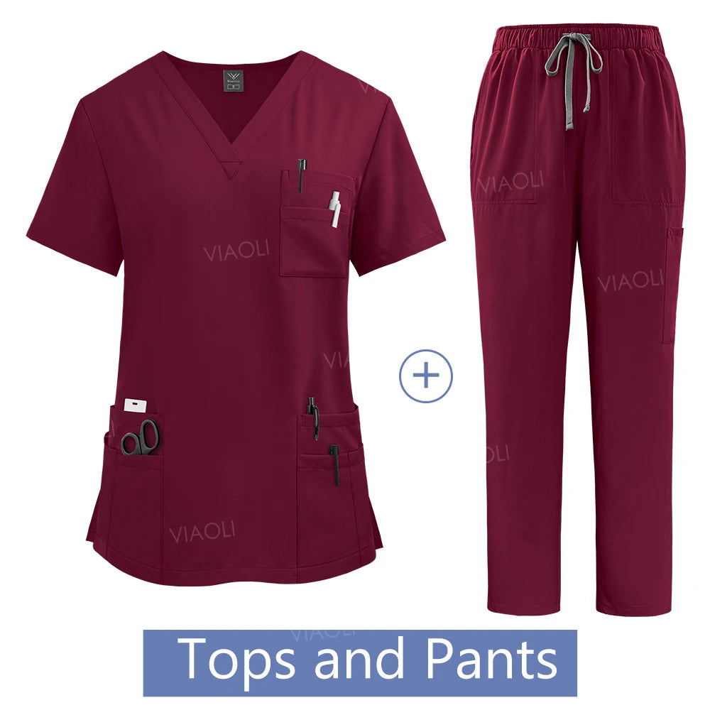 Women's Medical Lab Coat - Surgical Gown with Pockets for Healthcare Professionals