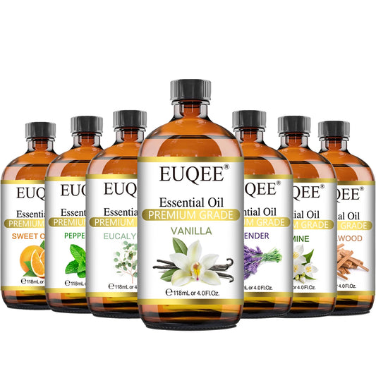 EUQEE Essential Oils 118ml - Aromatherapy for Diffuser, Candles & Soap Making