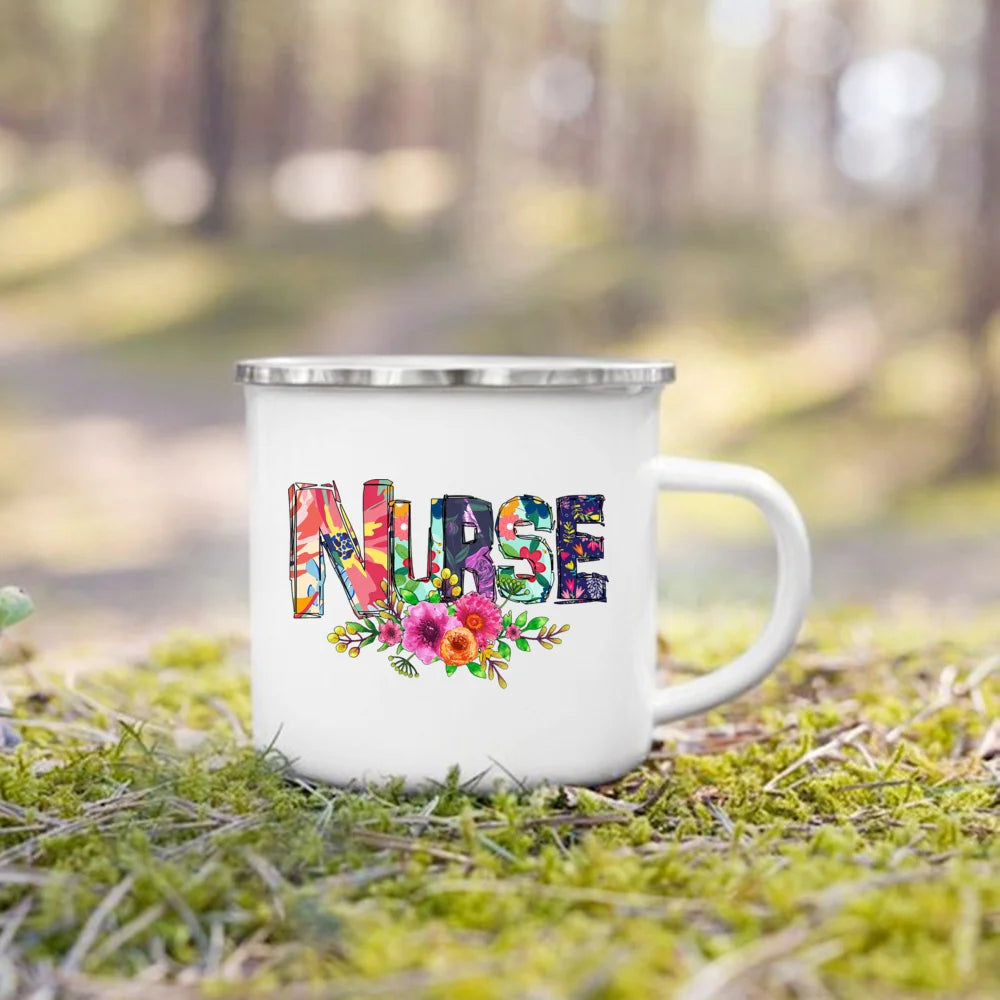 Nurse Life Enamel Mug 360ml - Creative Coffee Cup Gift for Nurses