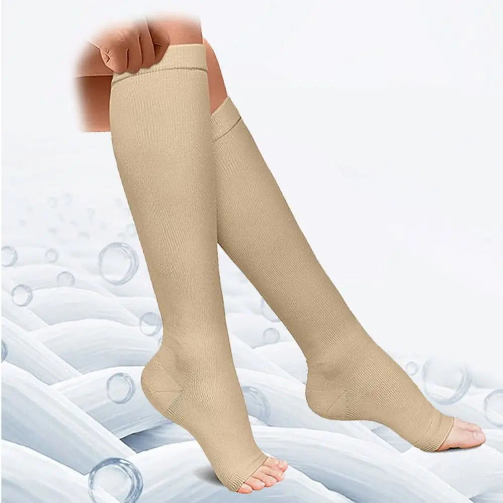 Medical Compression Socks - Knee High Open Toe for Men & Women