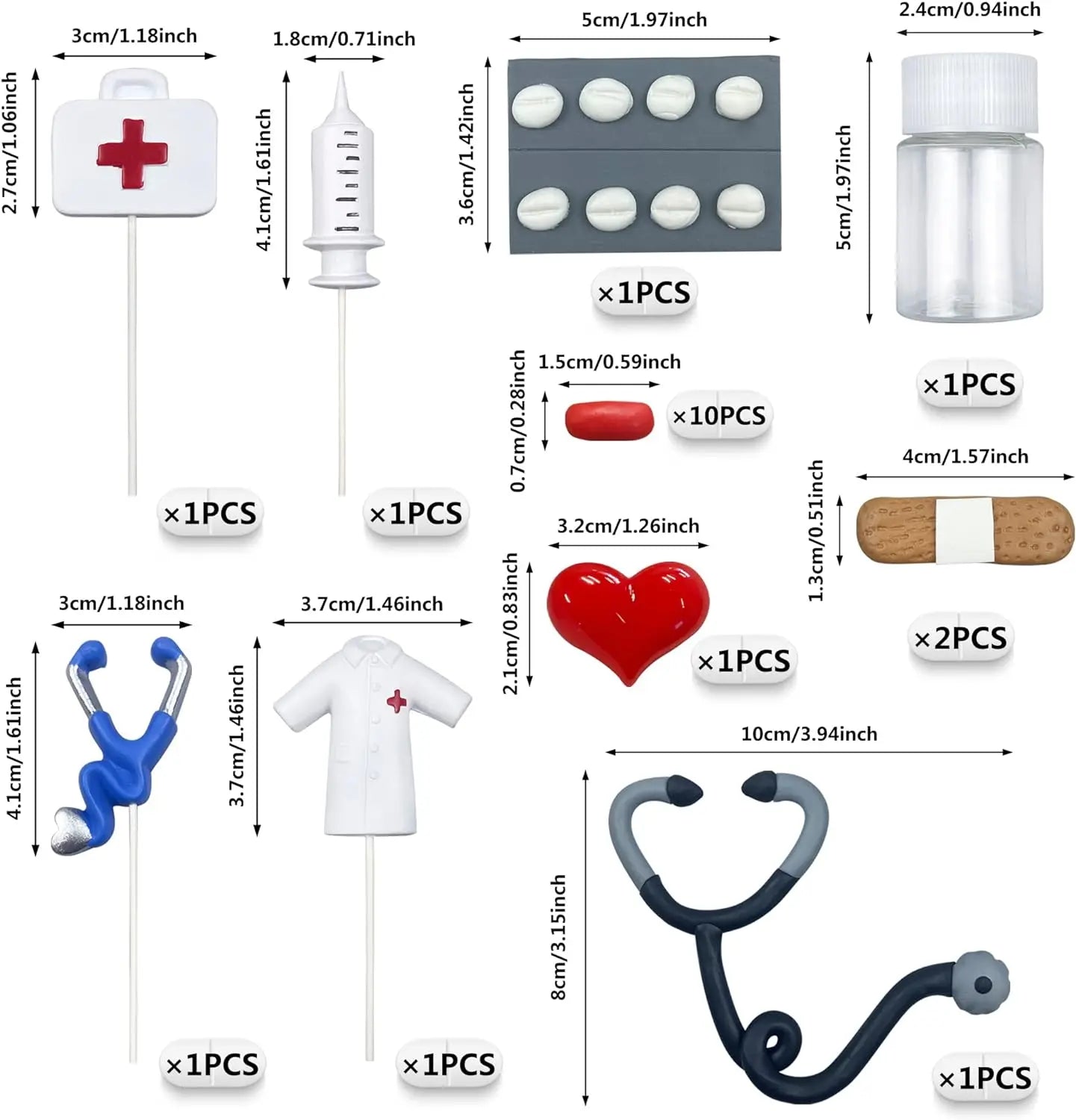 Nurse Cake Topper 20pcs - Nursing Graduation Party Decorations