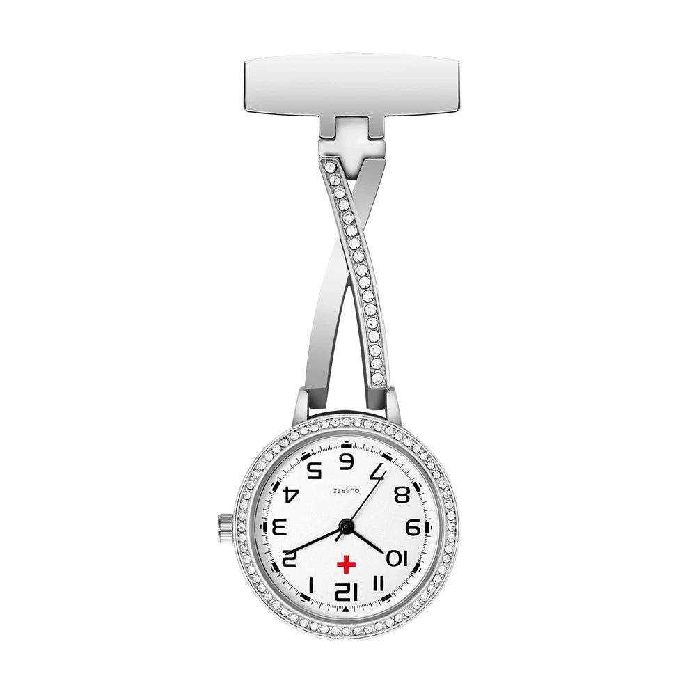 Paramedic Nurse Pocket Watch - Rose Gold Silver Fob Watch with Clip