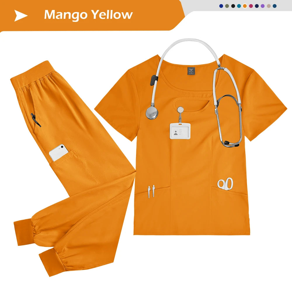 Women's 2-Piece Medical Scrubs Set - Nursing Uniform for Hospital & Spa