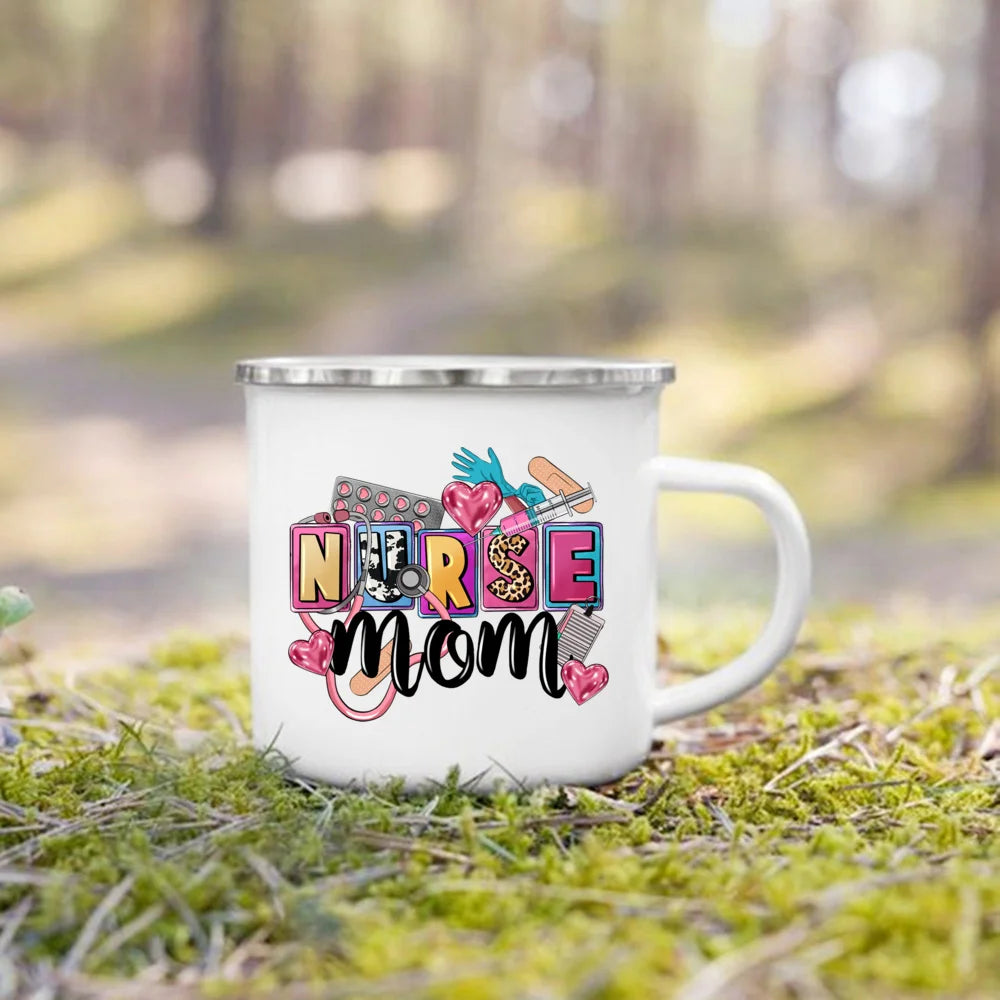 Nurse Life Enamel Mug 360ml - Creative Coffee Cup Gift for Nurses