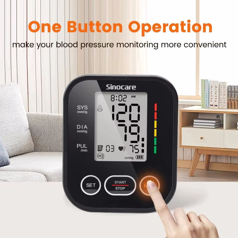 Sinocare Automatic Blood Pressure Monitor - Upper Arm Digital BP Meter
