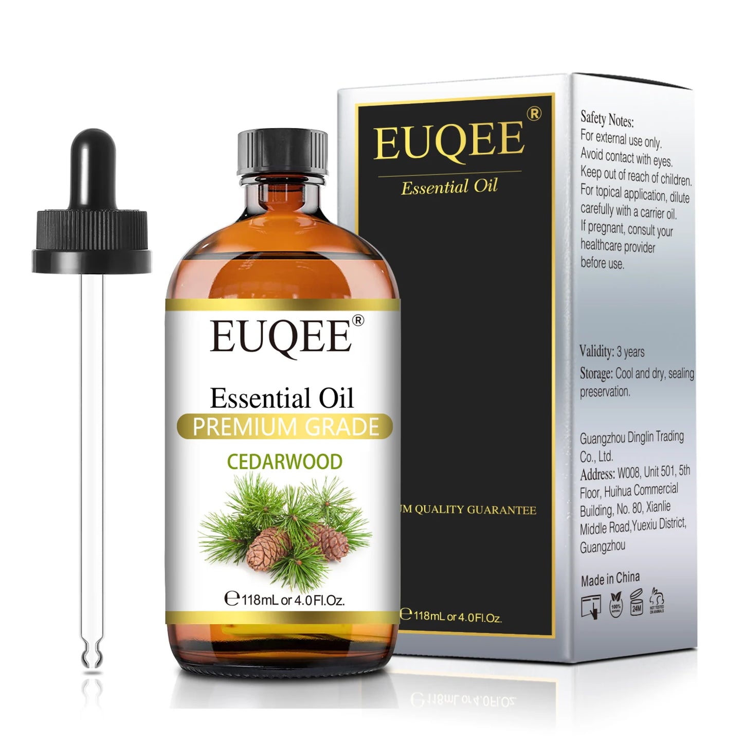 EUQEE Essential Oils 118ml - Aromatherapy for Diffuser, Candles & Soap Making