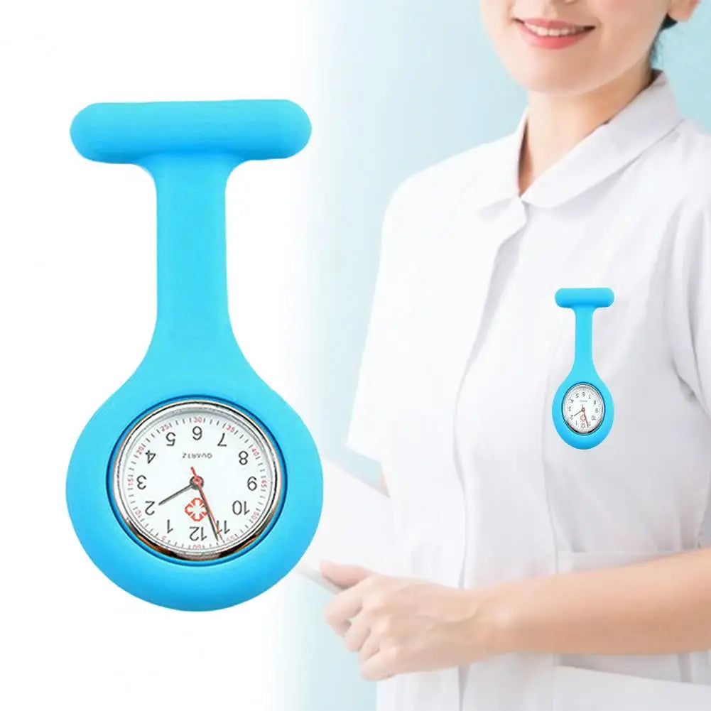 Silicone Nurse Watch - Mini Pocket Watch with Lockable Pin Clip