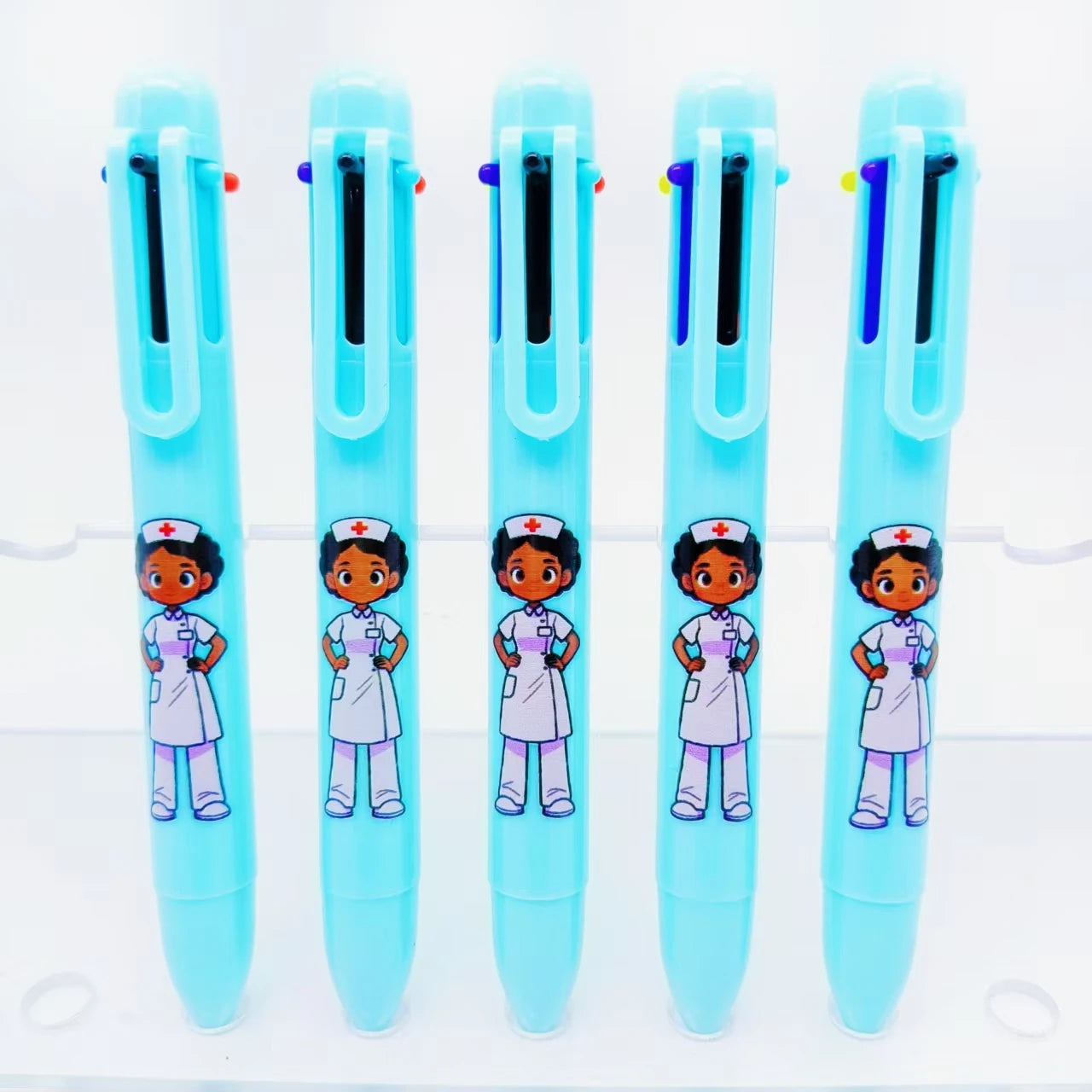 Nurse Angel Pens 14 Pack - Multi-Colour 6-in-1 Ballpoint Pens for Healthcare Workers