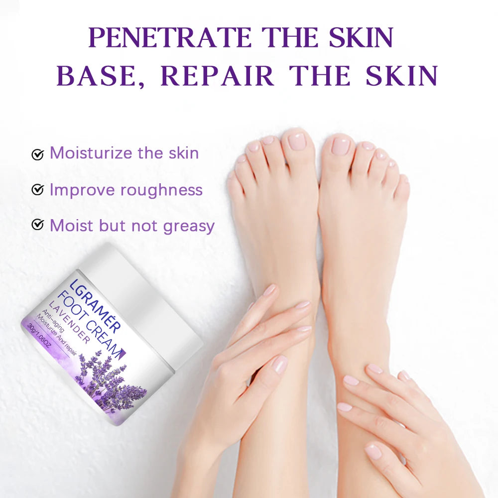 Lavender Foot Cream 60g - Intensive Repair for Cracked Dry Feet & Heels
