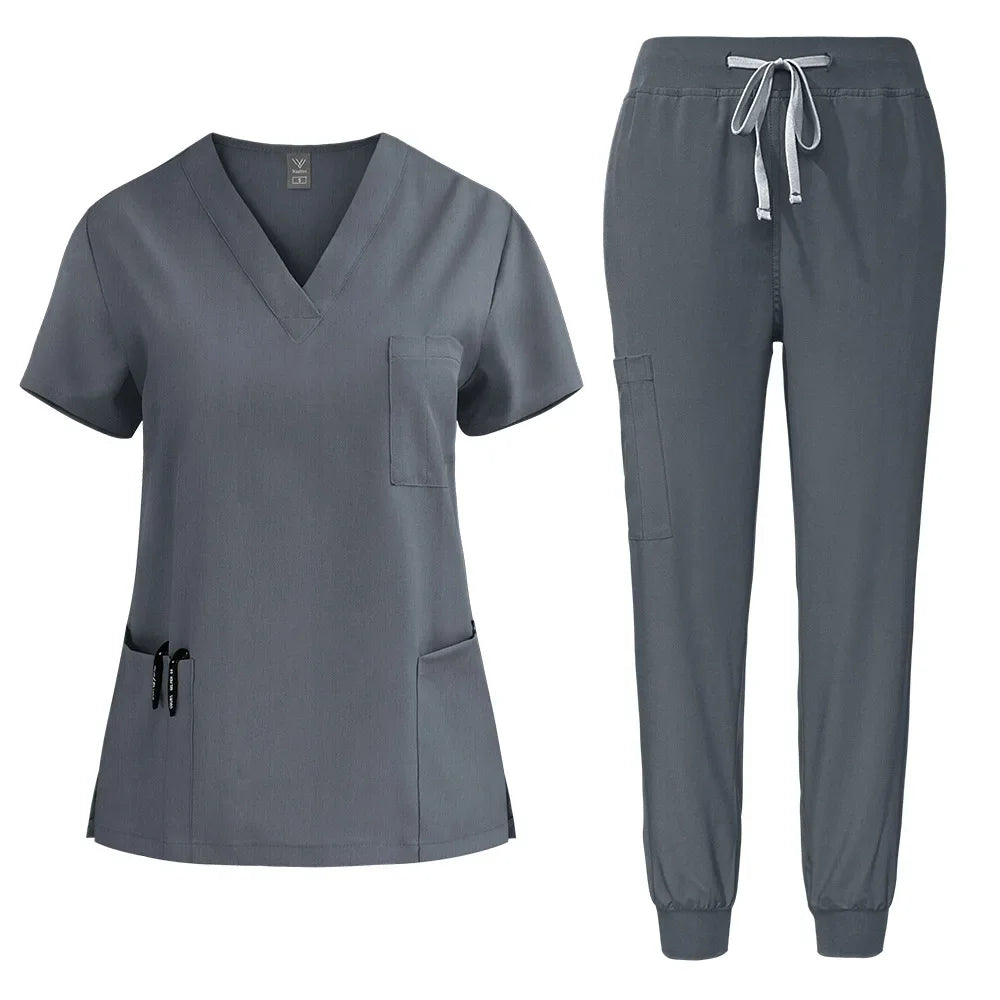 JUPAOPAO Unisex Medical Scrubs Set - Sweatshirt Top & Pants Uniform