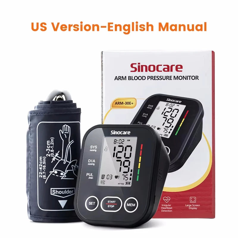 Sinocare Automatic Blood Pressure Monitor - Upper Arm Digital BP Meter