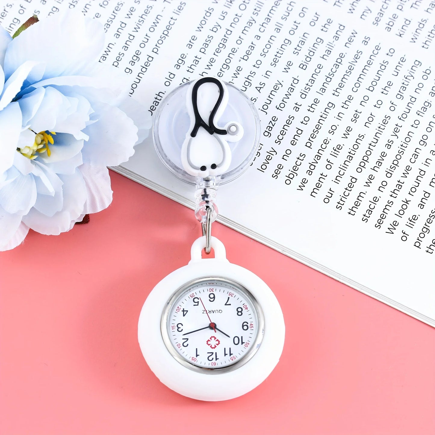 Cartoon Telescopic Nurse Watch - Cute Retractable Fob Watch for Students