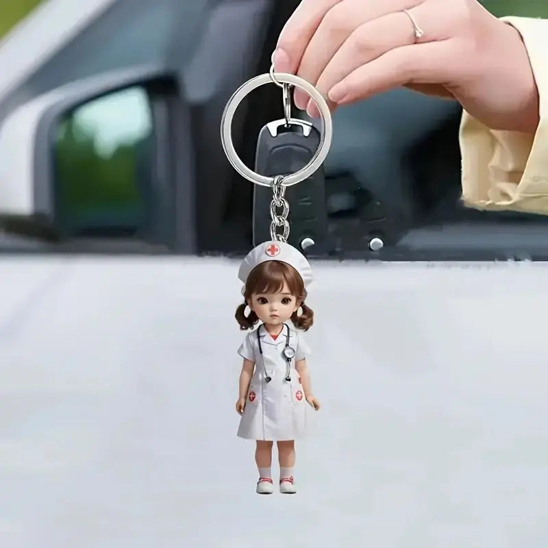 Acrylic Nurse Keychain - Waterproof Gift for Christmas & Parties