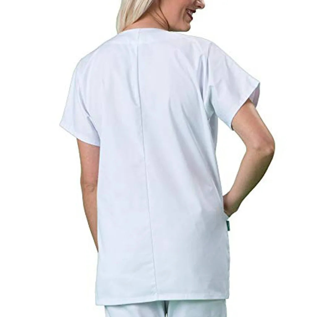 Women's White Medical Scrubs Set - Professional Nursing Uniform