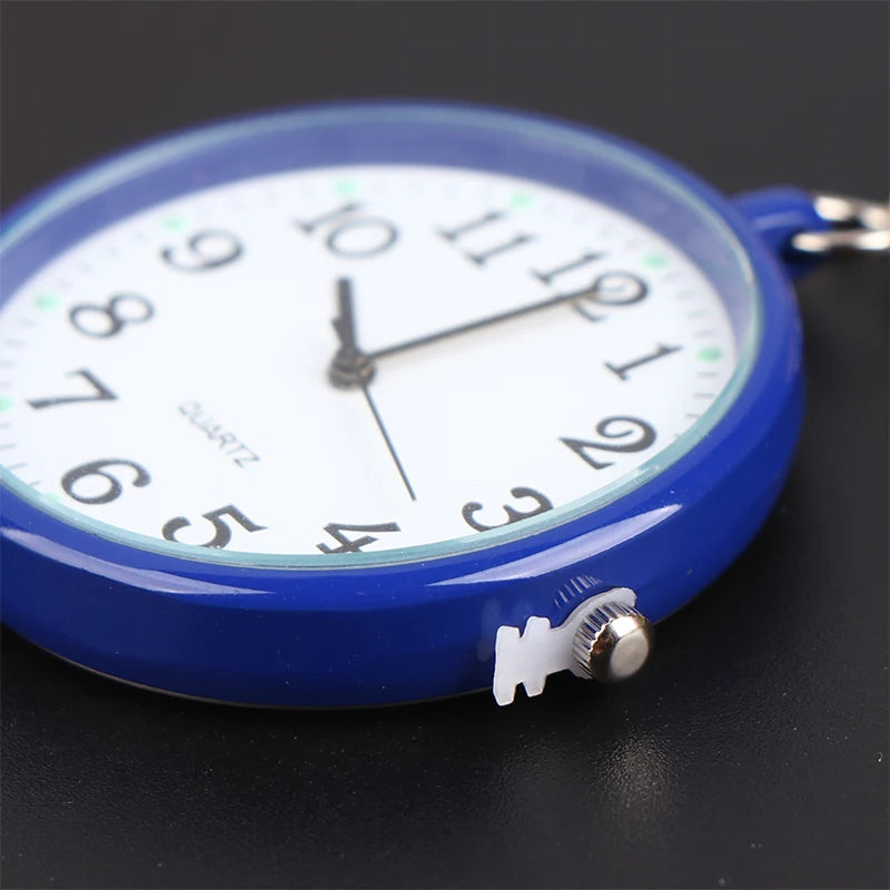 Vintage Nurse Pocket Watch - Keychain Fob Clock with Battery