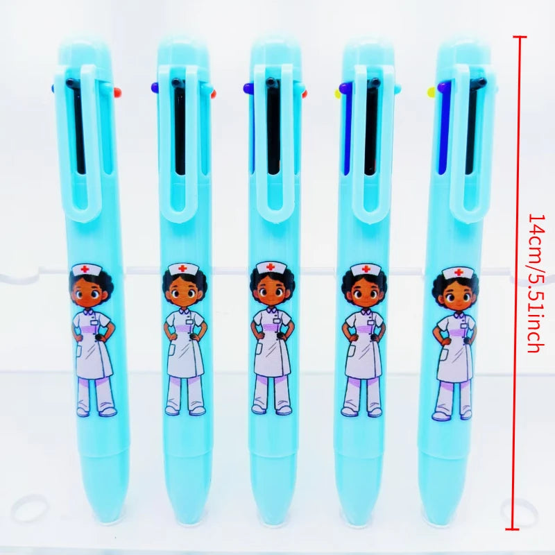 Nurse Angel Pens 14 Pack - Multi-Colour 6-in-1 Ballpoint Pens for Healthcare Workers