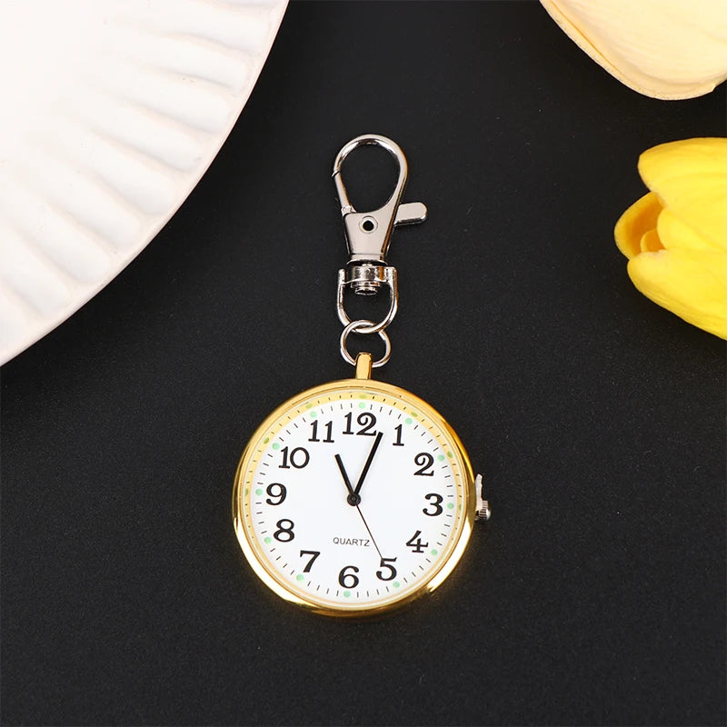 Vintage Nurse Pocket Watch - Keychain Fob Clock with Battery