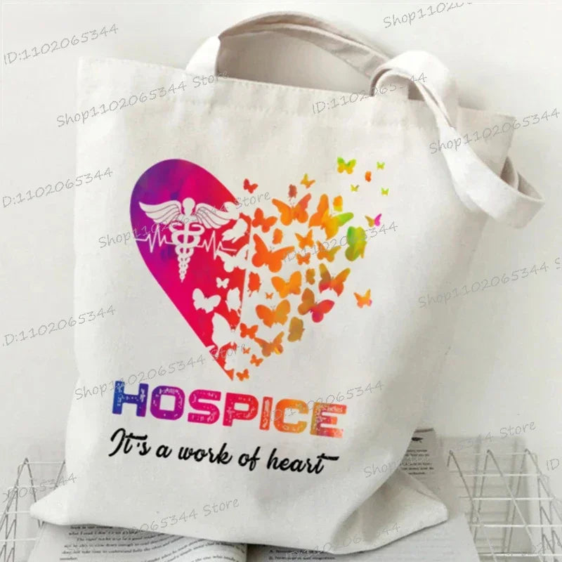 Nurse Tote Bag - Medical Heartbeat Pattern Shoulder Bag for Healthcare Workers