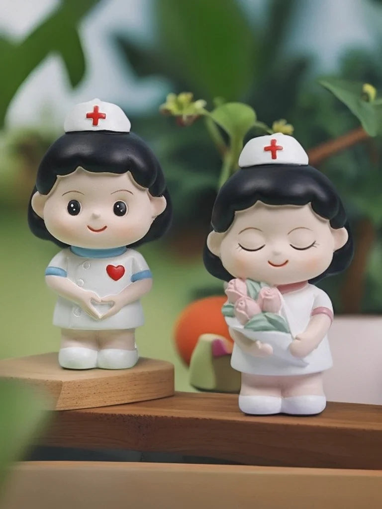 Nurse Doll Ornament - Handmade Resin Figurine for Office & Home Decoration
