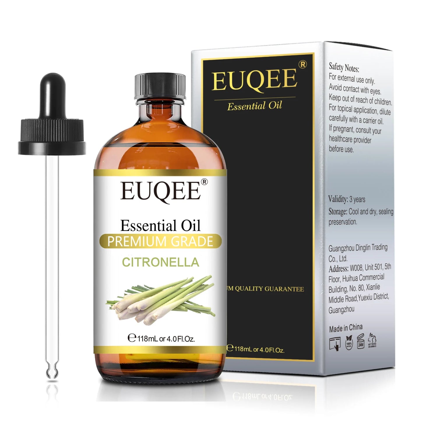 EUQEE Essential Oils 118ml - Aromatherapy for Diffuser, Candles & Soap Making