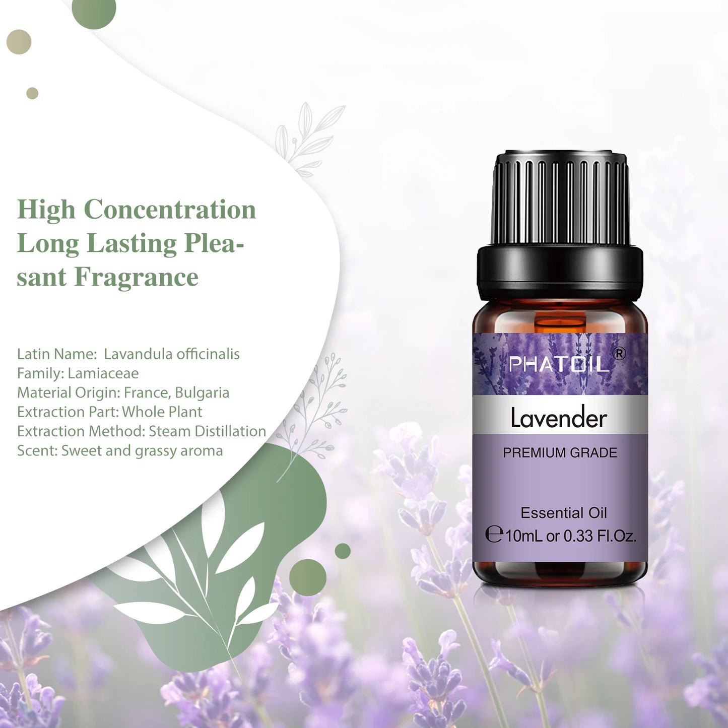 PHATOIL Natural Essential Oils 10ml - Eucalyptus, Lavender, Peppermint for Diffuser