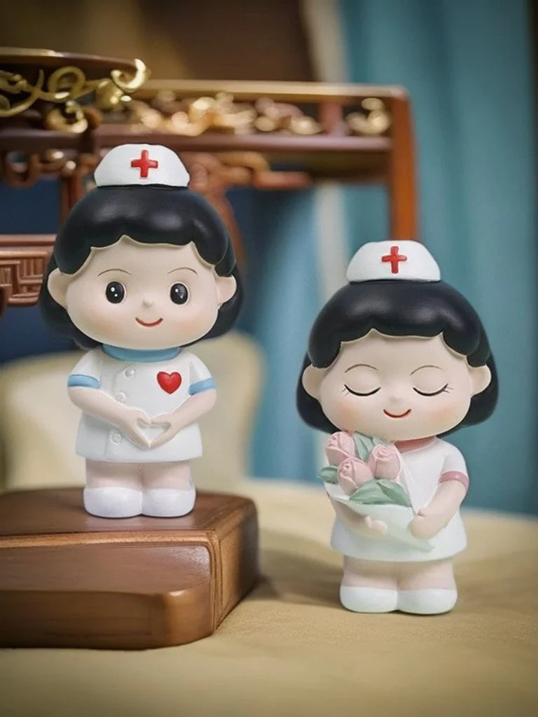 Nurse Doll Ornament - Handmade Resin Figurine for Office & Home Decoration