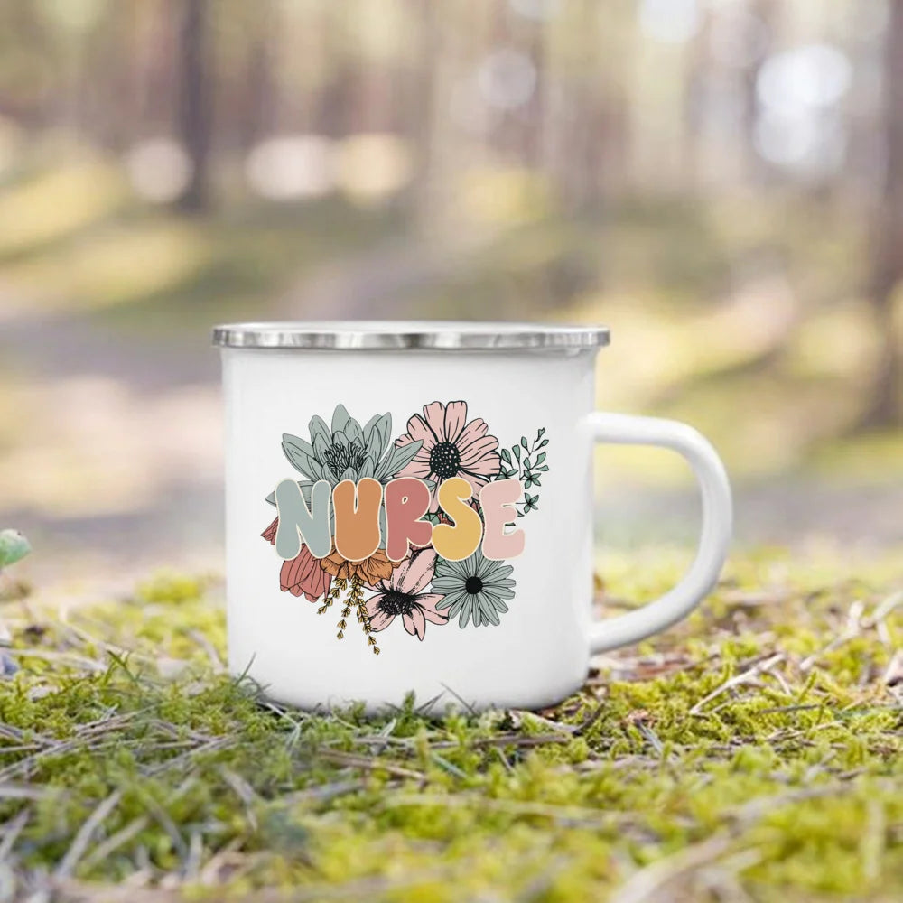 Nurse Life Enamel Mug 360ml - Creative Coffee Cup Gift for Nurses