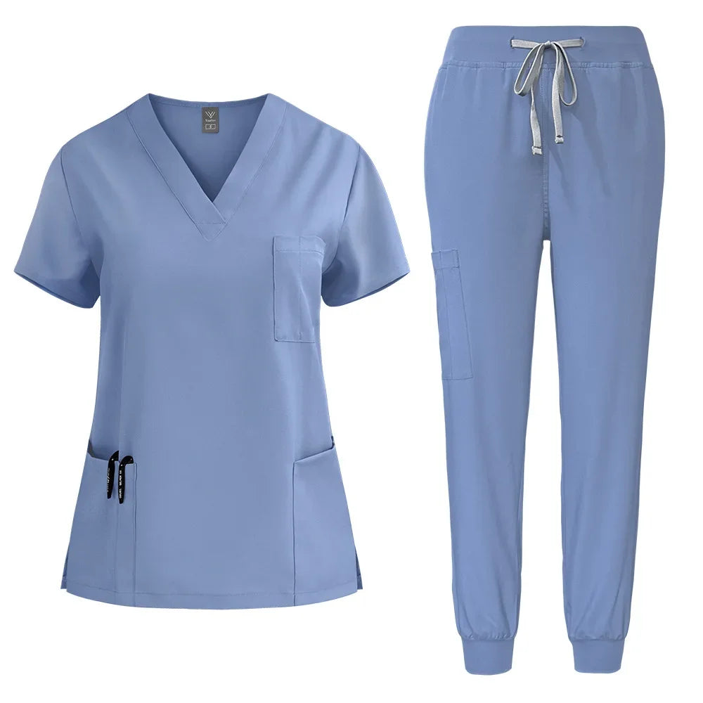 JUPAOPAO Unisex Medical Scrubs Set - Sweatshirt Top & Pants Uniform