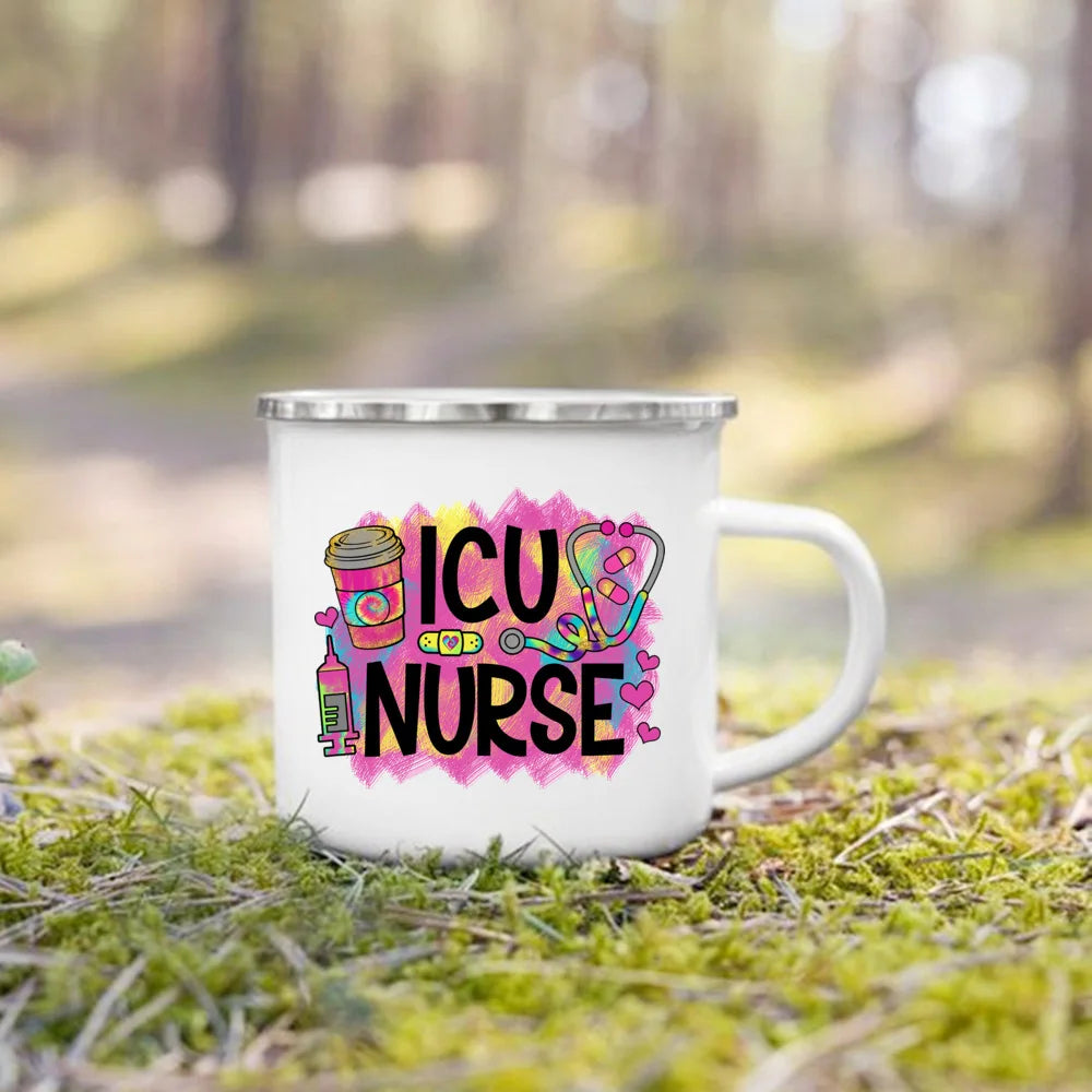 Nurse Life Enamel Mug 360ml - Creative Coffee Cup Gift for Nurses