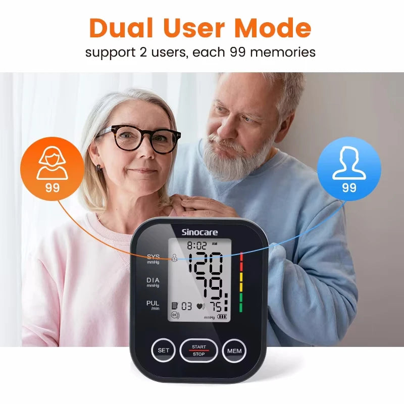 Sinocare Automatic Blood Pressure Monitor - Upper Arm Digital BP Meter