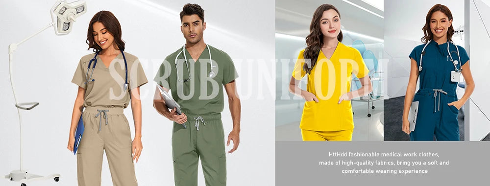 Women's 2-Piece Medical Scrubs Set - Nursing Uniform for Hospital & Spa