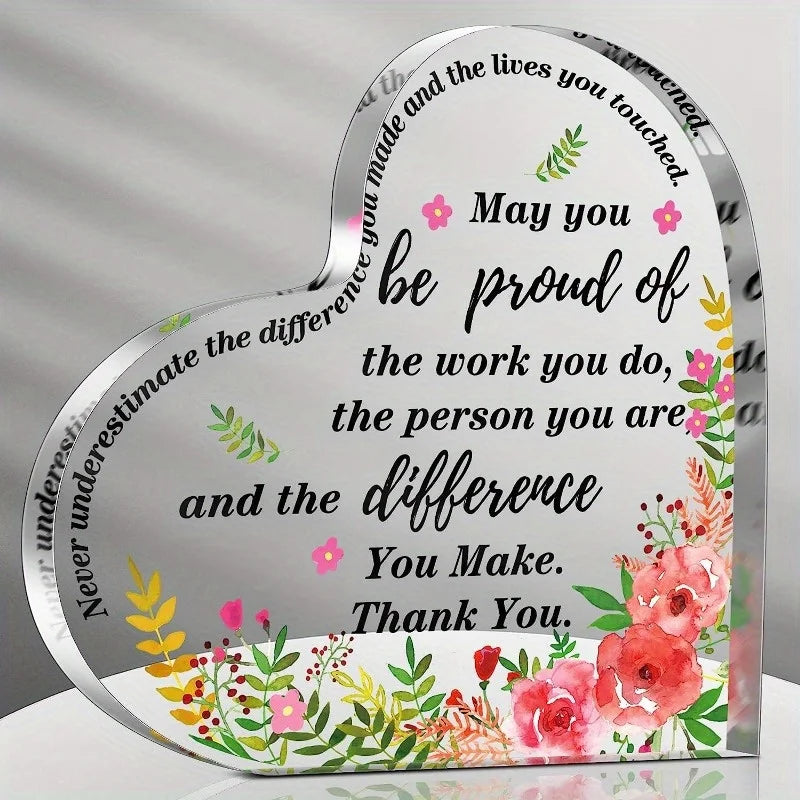 Thank You Acrylic Gift - Appreciation Gift for Nurse, Teacher, Coworker