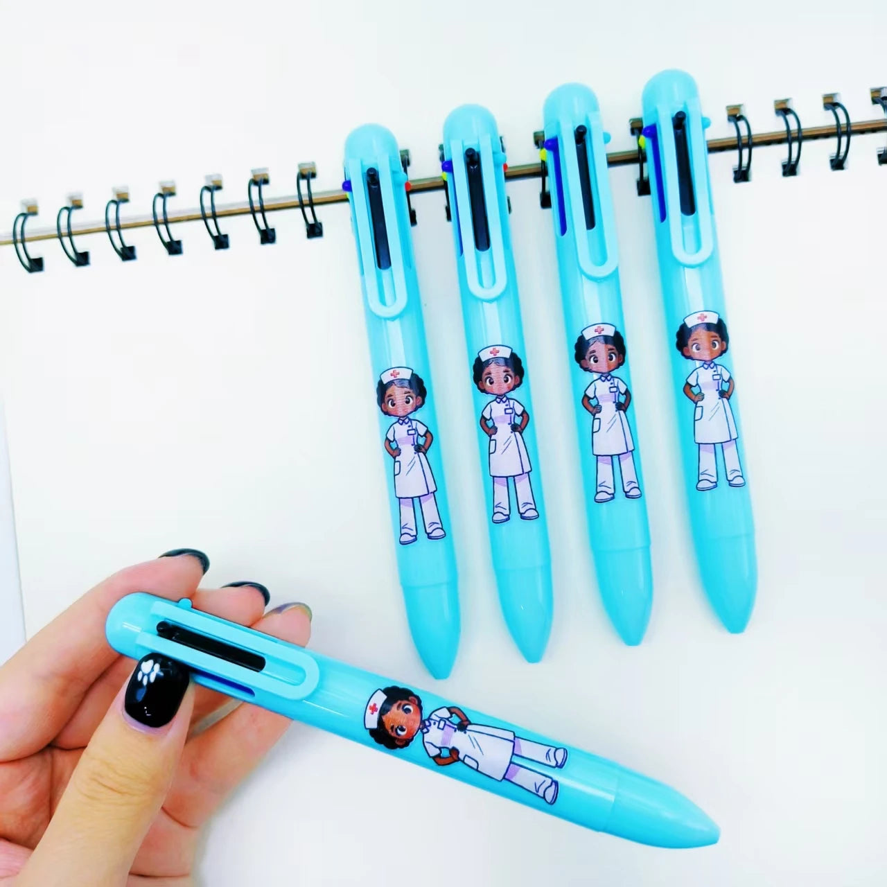 Nurse Angel Pens 14 Pack - Multi-Colour 6-in-1 Ballpoint Pens for Healthcare Workers
