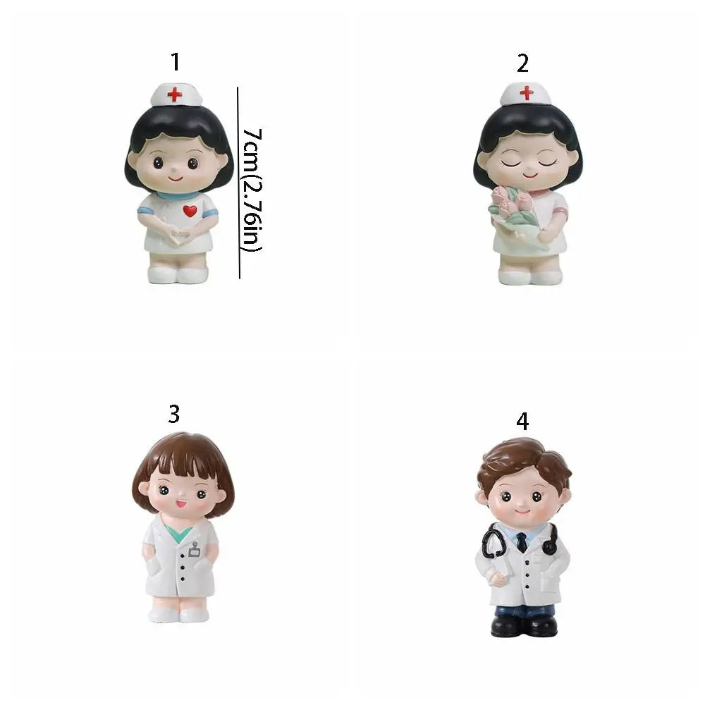 Cartoon Nurse Figurine - Cute Resin Ornament for Home & Office Decoration